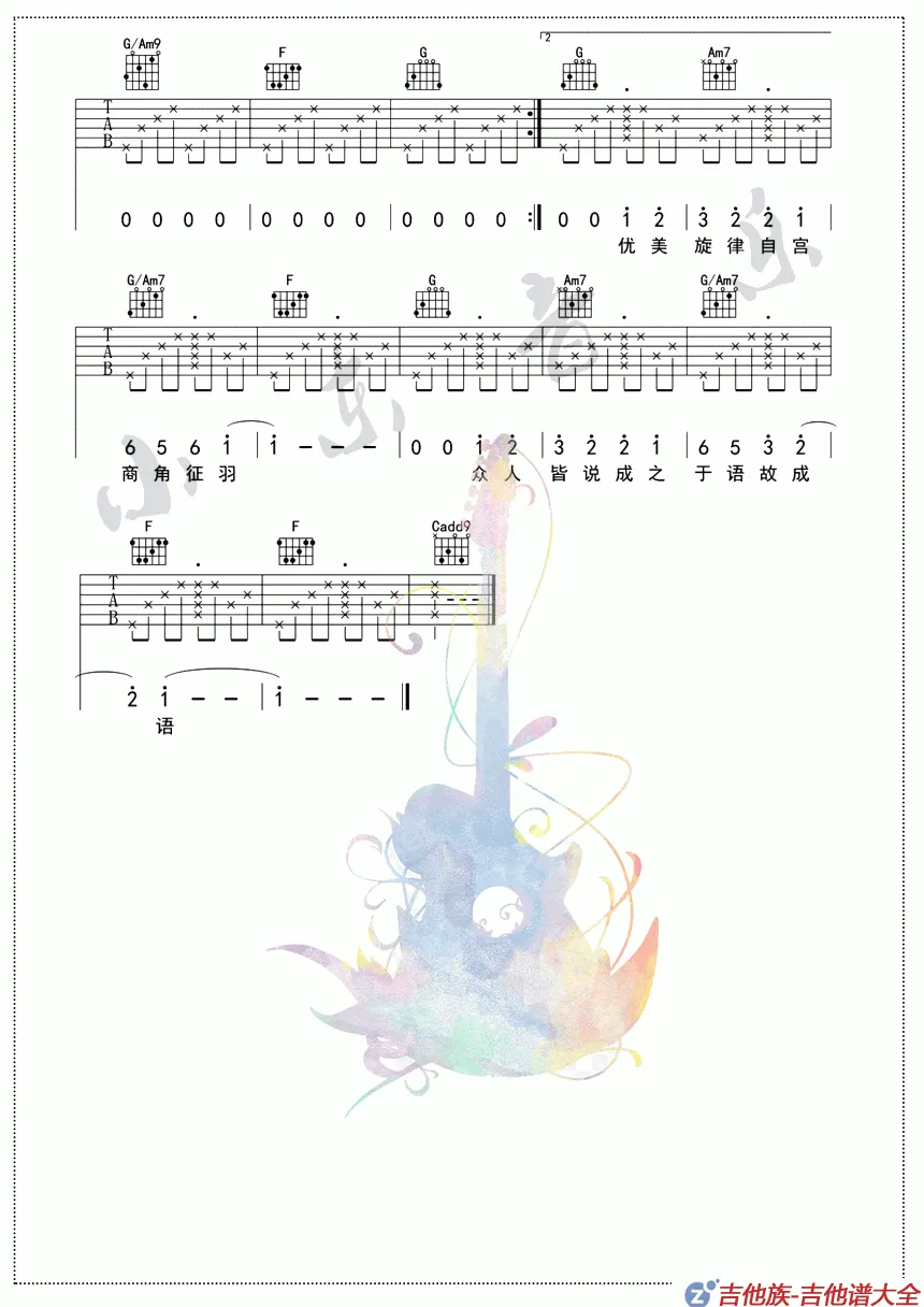 生僻字吉他谱第4张-陈珂宇