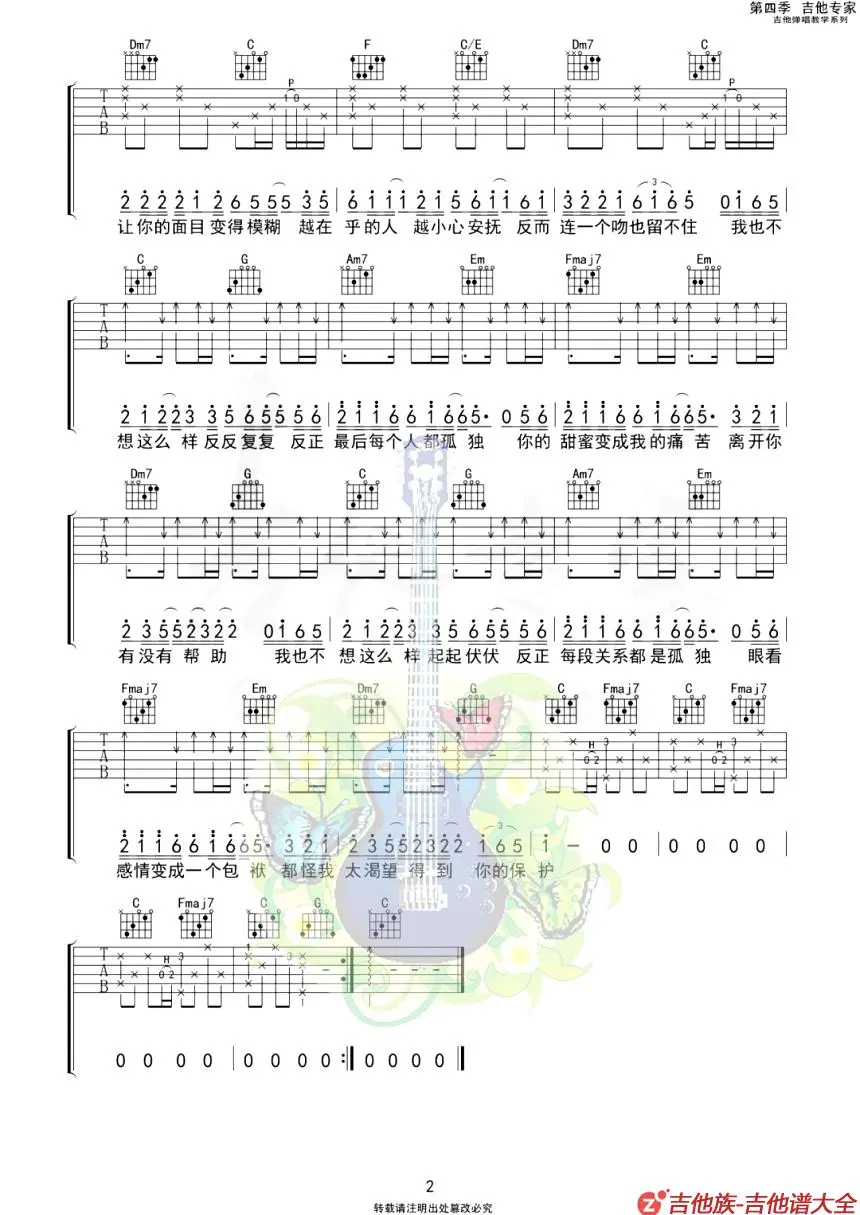 我也不想这样吉他谱第2张-徐佳莹