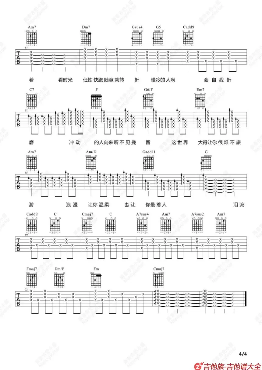 慢冷吉他谱第4张-梁静茹