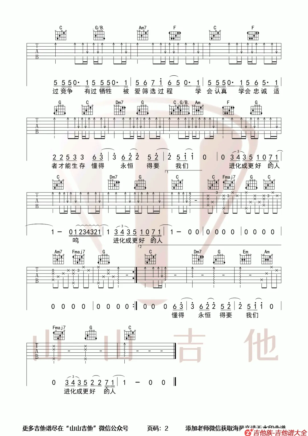 达尔文吉他谱第2张-林俊杰